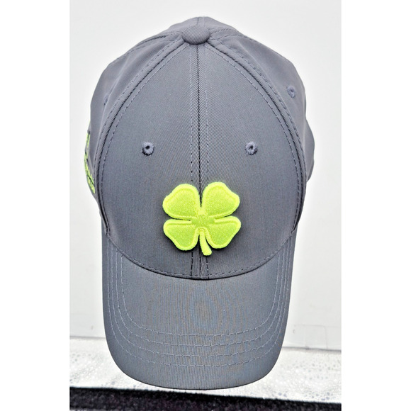 Black Clover Live Lucky Hat Cap Gray Yellow Logo Fitted L/XL Golf Club Wear - Picture 2 of 12